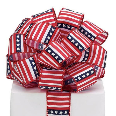 Picture of #9 Stars/Stripes Wired Satin Ribbon