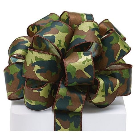 Picture of #9 Camouflage Satin Wired Ribbon