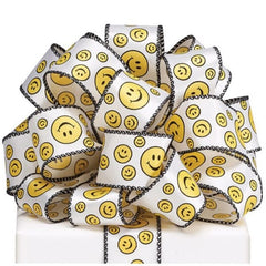 #9 Smiley Face Wired Satin Ribbon