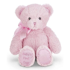 Baby's First Bear Plush Stuffed Animal 12" Pink Teddy