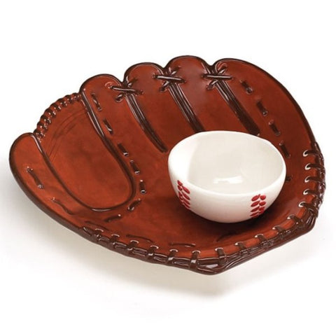 Picture of Baseball Glove and Ball Sports Serving Chip and Dip Sets - Pack of 2 Sets