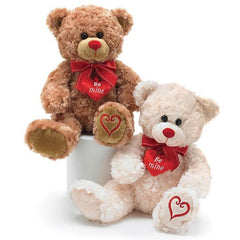 Be Mine 10" Plush White/Brown Valentine Bears - Pack of 4