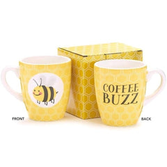 Bee Buzzed 14 oz. Ceramic Mugs/Cups - 4 Pack