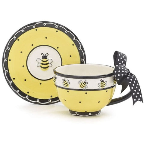 Picture of Bee Days Honey Bumblebee Teacup and Saucer Sets - Pack of 4 Sets