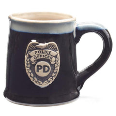 Black Police Message Stein Mugs - Pack of 6