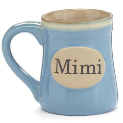 Mimi/Message 18 oz. Blue Porcelain Mugs - 4 Pack