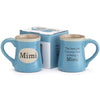 Mimi/Message 18 oz. Blue Porcelain Mugs - 4 Pack