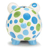 Boys Blue & Green Ceramic Polka Dot Piggy Bank