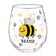 Buzzed Bee Stemless Wine Glass - 4 Pack