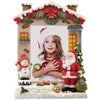 Christmas Light Up Snowman and Santa Claus Resin Picture Frame