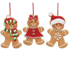 Clay Dough Gingerbread Cookie Ornaments - Pack of 4 Sets