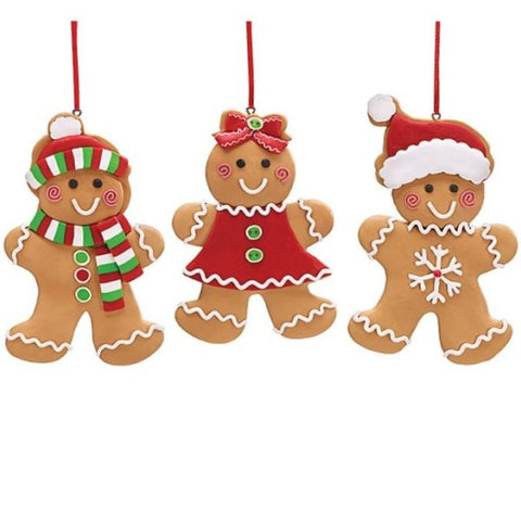 Picture of Clay Dough Gingerbread Cookie Ornaments - 3 pc Set