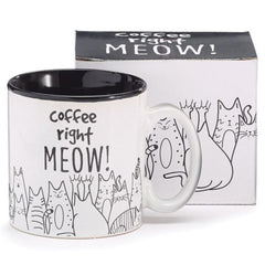 Coffee Right MEOW Ceramic Mugs - 6 Pack
