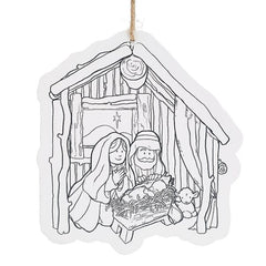 Color Your Own Manger Scene Ornaments - 12 Pack