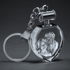Crystal Heart Photo Key Chain