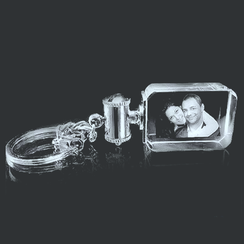 Picture of Crystal Brick Horizontal Photo Key Chain