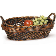 Dark Stained Willow Basket Tray - 3 Pack