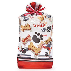 Dog Treats and Paws Large Cello Bags - 100 Pack