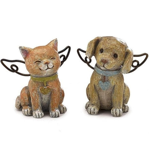 Picture of Dog and Cat Resin Angel Figurine Set