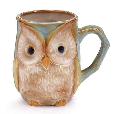 Picture of Embossed Owl Porcelain Mugs - 6 Pack
