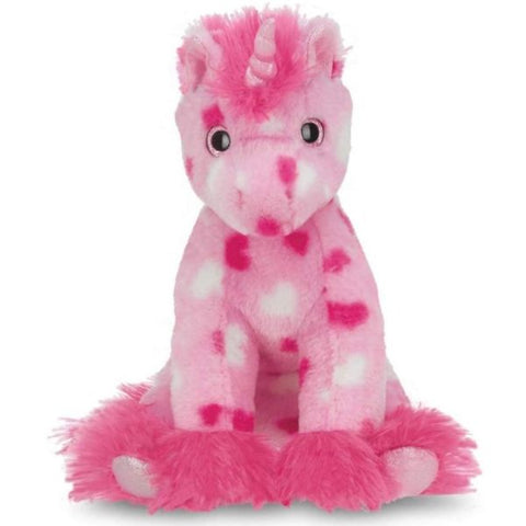 Picture of Enchanted Hearts Plush Stuffed Animal Pink Unicorn with Hearts