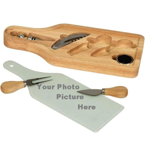 Picture of Wine and Cheese 6PC Set with Picture Cutting Board
