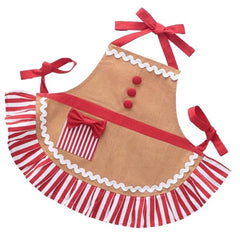 Gingerbread Child Apron with Buttons