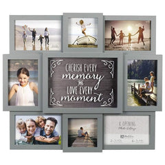 Gray 8-Opening Cherish Every Memory Collage Picture Frame