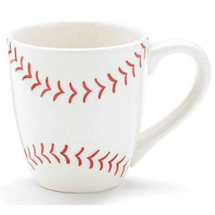 Hand-Painted Baseball Ceramic Mugs - 6 Pack