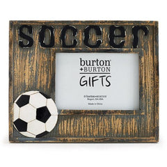 Hand-Painted Rustic Distressed Soccer Resin Picture Frame