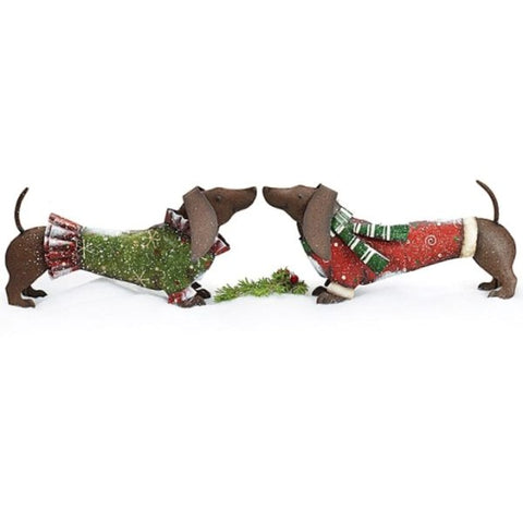 Picture of Hand-Painted Tin Dachshund Dog Pair