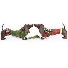 Hand-Painted Tin Dachshund Dog Pair