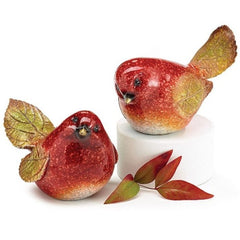 Hand Painted Burg Fall Red Bird Figurines