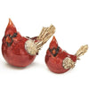 Hand Painted Country Cardinal Figurines 4 Piece Set - Pack of 2 Sets