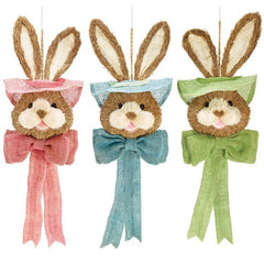 Hanging Easter Bunny Heads - 3 Pack