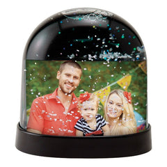 Horizontal Photo Snow Globe with Black Back