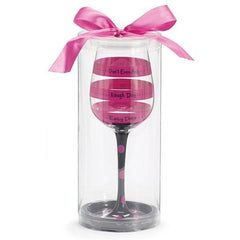 Hot Pink Fill Line Wine Glass/Goblet