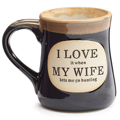 "I Love My Wife" Dark Blue 18 oz. Hunting Coffee Mugs - 4 Pack