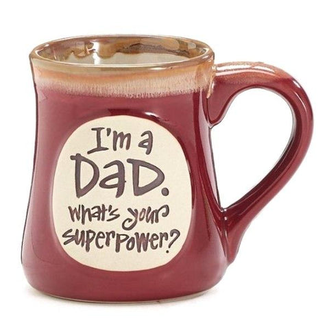 Picture of "I'm a Dad, What's Your SuperPower?" Burgundy 18 oz. Coffee Mugs - 4 Pack