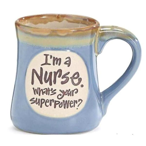 Picture of "I'm a Nurse, What's Your SuperPower?" Light Blue 18 oz. Coffee Mug