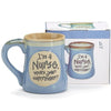 "I'm a Nurse, What's Your SuperPower?" Light Blue 18 oz. Coffee Mug