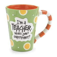 "I'm a Teacher, What's Your SuperPower?" 12 oz. Coffee Mugs - 4 Pack
