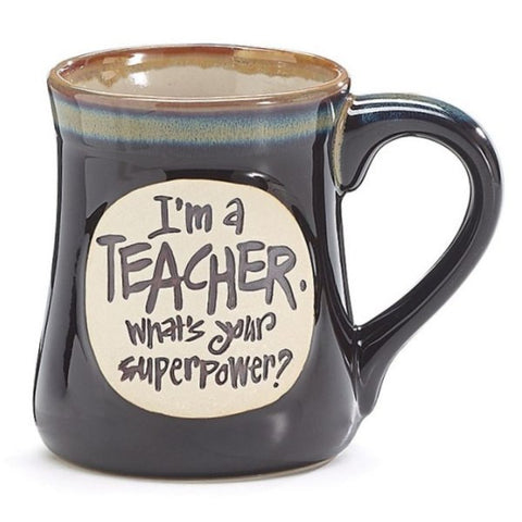 Picture of "I'm a Teacher, What's Your SuperPower?" Deep Black 18 oz. Coffee Mugs - 4 Pack