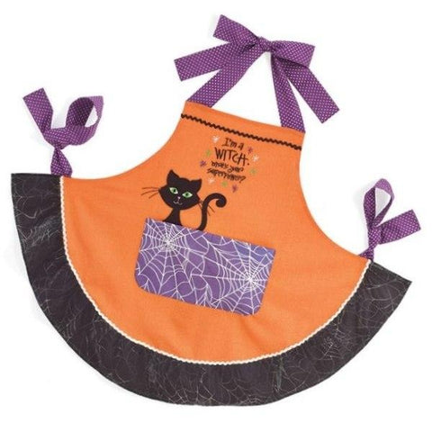 Picture of "I'm a WITCH. What's your superpower?" Orange Halloween Apron