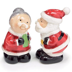 Kissing Santa Mrs Claus Salt and Pepper Shaker Set - Pack of 4 Sets