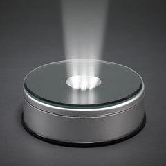 LED Light Round Base with Mirror Glass Top