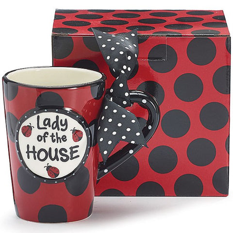 Picture of "Lady Of the House" 13 oz. Ladybug Coffee Mugs - 4 Pack