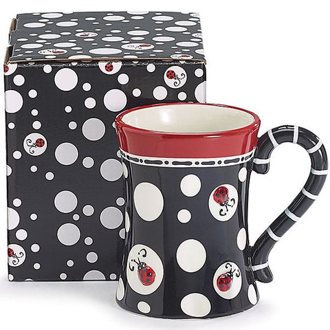 Picture of Ladybug Dots 13 oz. Ceramic Coffee Mug/Tea Cup - 4 Pack