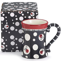 Ladybug Dots 13 oz. Ceramic Coffee Mug/Tea Cup - 4 Pack
