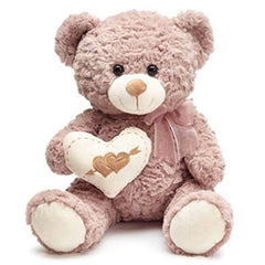 Large Light Brown Plush Valentine Bears - 4 Pack